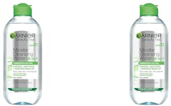 Garnier Micellar Cleansing Water For Combination Skin, Gentle Face Cleanser and Makeup Remover, Fragrance Free, Recognised By The British Skin Foundation, Use With Reusable Micellar Eco Pads, 400 ml