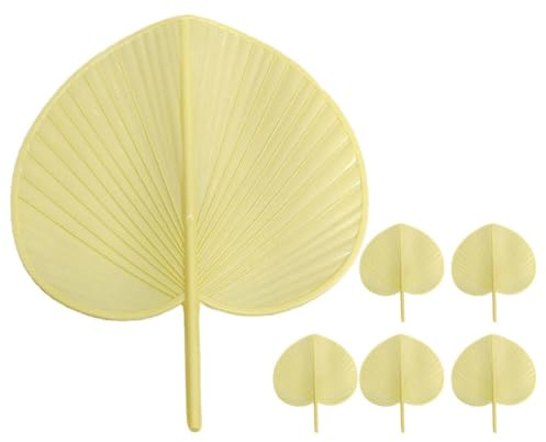 Toddmomy 6Pcs Abanicos Mano Rafia Natural Abanicos Tejidos A Mano Hoja Palma Abanicos Mano Chino Abanicos Mano Verano Hojas Palma Secas Naturales