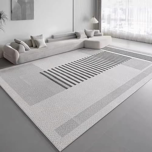 Teppich dielen- & flurmöbel,Leicht zu reinigen, rutschfestes Grau mit schwarzen Streifen,Home Design wintergarten deko,120x160cm