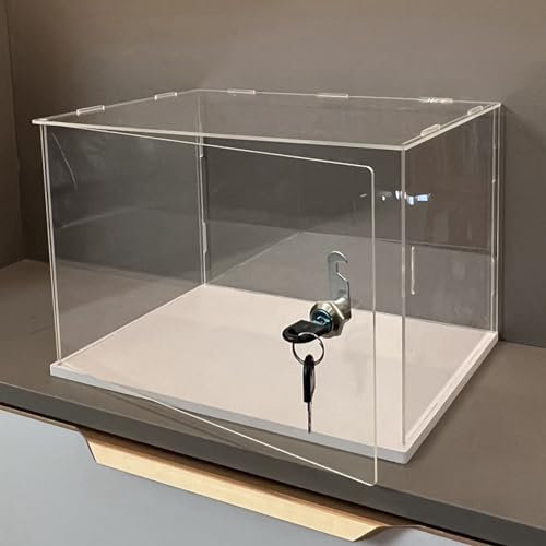 Schaukasten Acryl-Tischvitrine, Transparente Würfel Vitrine Schlösser mit Schlüssel, Stapelbare Staubdichte Dekorative Aufbewahrungsboxen für Modelle ( Size : W30xd20xh30cm/12x8x12 )