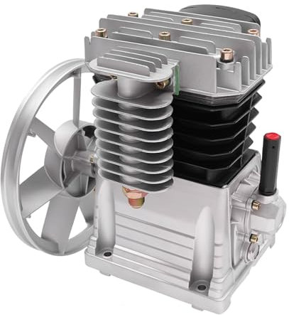 Testa del Compressore d'aria a doppio cilindro,Industriale Compressore d'aria Motore Benzina 2 Cilindri 3HP 960RPM 420L/m Massima 10 Bar 13.6x14.2cm Con Silenziatore
