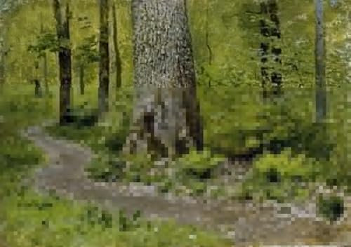 ENYLUFUT Bekannt Mode Leinwand Malerei Gemälde Wandkunst Trail im laubwald. Farne von isaac levitan Bild auf Leinwand für Wanddekoration 60x90cm