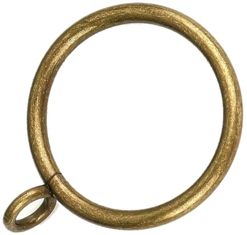 40 Pcs Curtain Rings Antique Brass 1.5Inch Strong Metal Decorative Curtain Ring with Eyelets, Rustproof Drapery Curtain Rod Clips Hangers for Bathroom, Living and Guest Room (1.5inch)