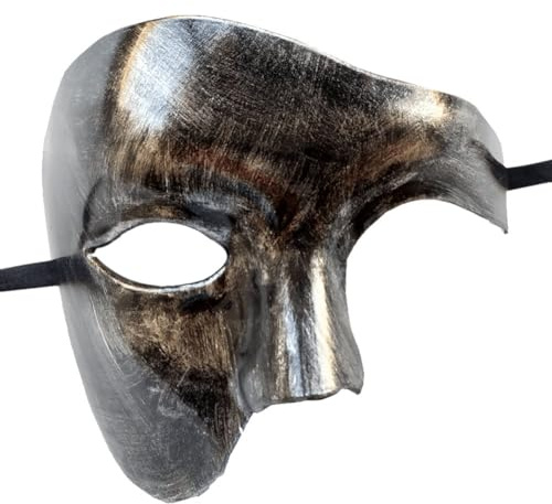 Tsffae Máscara De Mascarada De Media para Hombres, Máscara De Fiesta De Media para Adultos, Disfraz De Máscara De Fantasma De Ópera De Halloween para Fiesta De Mardi Gras, Carnavales, Bodas,