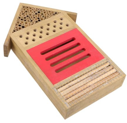 Levemolo Bienenhaus Holz Für Garten Wildbienenhotel Zum Aufhängen Langlebige Nisthilfe Für Solitärbienen Und Bestäuber Geeignet Für Schmetterlinge Und Marienkäfer