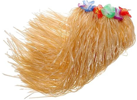 VALICLUD Jupe Hawaïenne en Plastique Élastique à Coupe Ajustée, Jupe de Danse Classique Très Réaliste pour Costume Halloween ou Fête à Thème Hawaïen