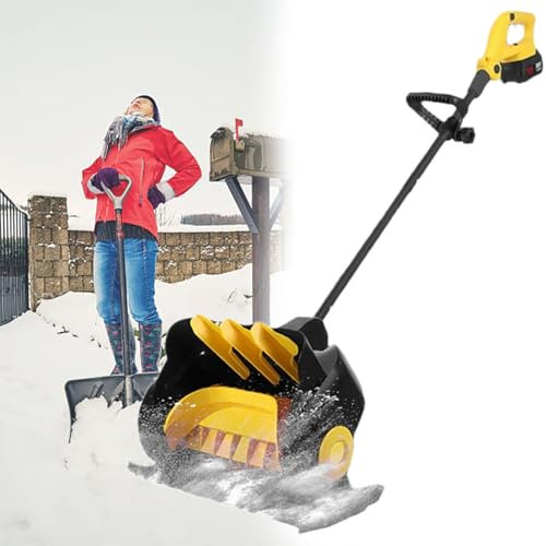 GESAIDES Pala Quitanieves Eléctrica inalámbrica de 21 V, 41 cm de Ancho, Motor sin Escobillas, 2 Baterías, Cargador Rápido, para Limpiar Entradas de Vehículos, Patios y Terrazas
