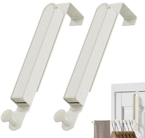 Türgarderobe klappbar Türhaken zum Einhängen Ohne Bohren Türhaken für 6 Kleiderbügel und Ausziehbare Verlängerungen Zum Aufhängen ist kein Bohren erforderlich für Kleidung Mantel hinter 2er-Pack