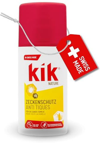 kik NATURE Zeckenschutz Spray 100 ml – Schutz vor Zecken, mit Wirkstoff aus dem Zitroneneukalyptus, hautfreundlich, alkoholfrei und dermatologisch bestätigt, Swiss Made