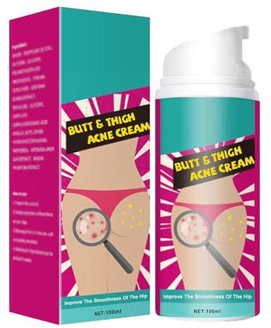 Mnozreo Crema Limpiadora de Acné a Tope,Crema para Eliminar el Acné en los Glúteos,Tratamiento de Gluteos para el Acné,Cuidado de los Glúteos,100ML,1PC