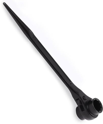 Kiyraglo 30 x 32mm Ratchet Spanner Quick Release Scaffold Wrench, CRV Chrome Vanadium Steel, Black