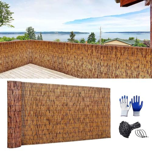 Generico Recinzione in bambù Recinto di Canne Decorative Schermo Privacy Stuoia di Bamboo Recinzioni Giardino Impermeabili 50 60 70 80 100 120 130 140 150 160cm Alta