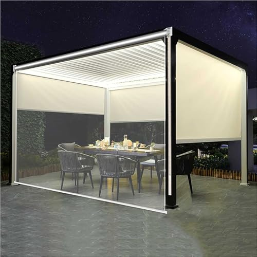 Wasserdichter transparenter Rollos für Außenfenster, 0,5 mm, PVC, Gartenpavillon, regenbeständig, Sichtschutzwände, 130 x 200 cm, perfekt für Terrasse und Balkon