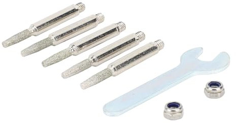 Hyuduo Versatile Application, High Hardness, Excellent Polishing Chainsaw Sharpener Bit, Grinding Stone for Home Electric Chainsaw, Burr File with 5pcs Sharpening Stone Bits, Fits Jade