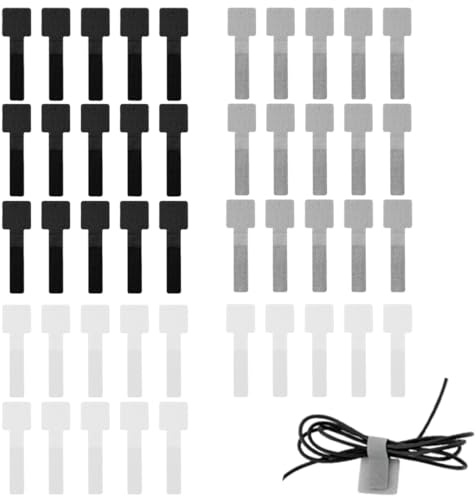 YUZNA 45 Pezzi Gestione Cavi Scrivania, Fascette Autoadesive in Organizer Cavi, Fermacavi Clip per Cavi Fissaggio per TV, Luci Decorative (Small) (Nero, Bianco, Grigio)