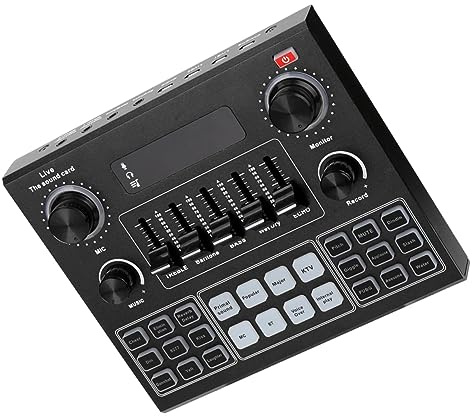 HONITANO Cambiador De Voz Portátil V9 Mezclador De Audio, Tarjeta De Sonido Para Teléfono y Computadora, Batería 1200 Ma, Efectos De Sonido Incorporados, Compatible Para Transmisión y Grabación