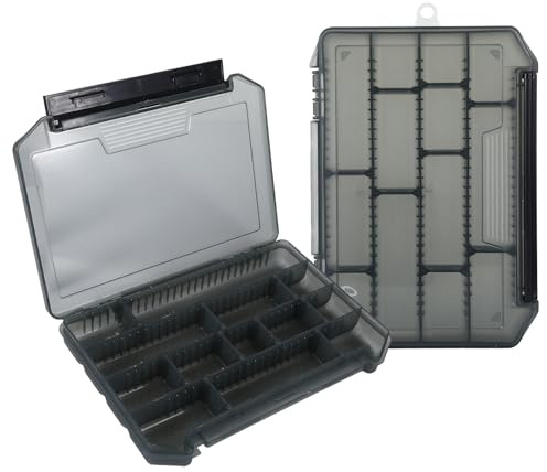 Köderbox Angeln, 2/4 Stück Schwarz Angelbox, Angelkoffer, Köderbox, Tackle Box Angeln für Angel Zubehör/Haken, Angeltasche mit Boxen, Angel Boxen für Angelbegeisterte