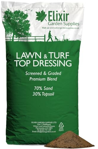 Elixir Gardens Lawn Top Dressing Mix, 70/30 Sportsand & Graded Topsoil Blend for Garden and Turf Maintenance | 1kg - 20kg Bags (20kg)