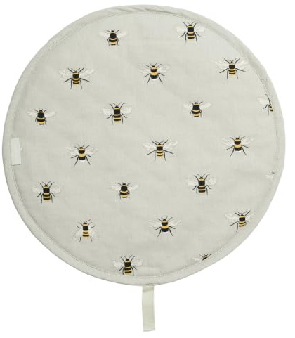 Sophie Allport - Bees Circular Single Fabric Hob Cover, 100% Cotton, 38cm Diameter