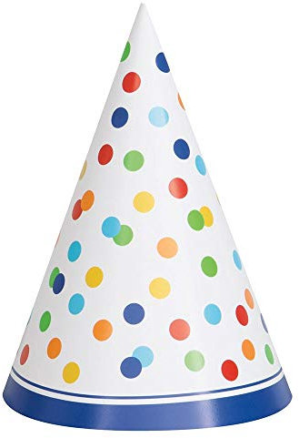 Rainbow Polka dot - Happy Birthday - Chapeaux de fête - One size - Lot de 8