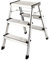 flexilife Trittleiter - Tritt Leiter Aluminium - Trittleiter 3 Stufen klappbar - Klappleiter bis 150 kg belastbar - Haushaltsleiter, Aluleiter (2 x 3 Stufen)