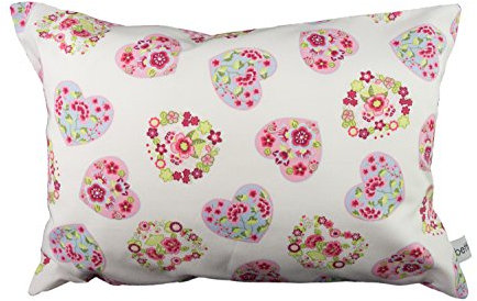 bettina bruder - Kleines Kuschelkissen Blumen Herz rosa - 30 cm x 20 cm