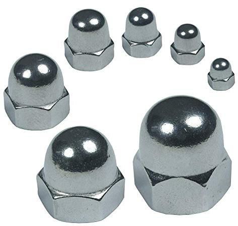 Hutmuttern M12 Edelstahl A2 VA V2A DIN 1587 hohe Form Muttern - 500 Stück
