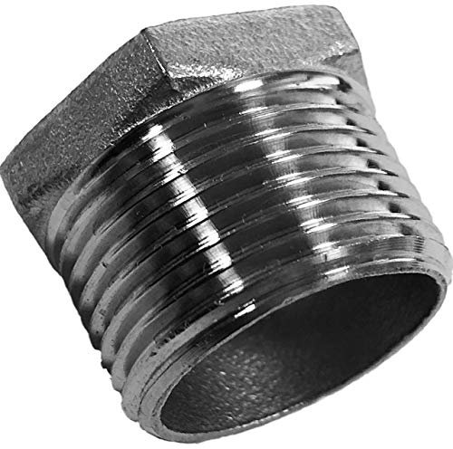 Stopfen Sechskant aus V4A Edelstahl 2 Zoll AG DN50 Außengewinde Außendurchmesser 60mm Gewinde Fitting Trinkwasser geeignet Rohr Verschraubung End Stück Abschluss Verschluss