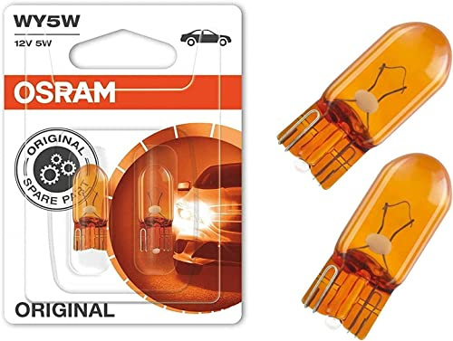 2x Original WY5W 12V 2827NA-02B Gelb - Amber Ersatz Halogen Birne für Blinkleuchte - Blinker vorne Blinker hinten Blinker seitlich E-geprüft