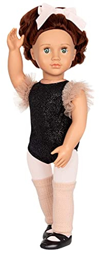 Our Generation - Puppe Kiera mit schwarzem Ballett-Outfit, Ballettschuhe, braune Haare, grüne Schlafaugen, beweglich, 46cm - ab 3 Jahren - 45364