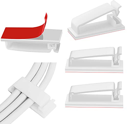 Sukudon Kabel-Clip, Kabel-Organizer, 60 Stück, Weiß