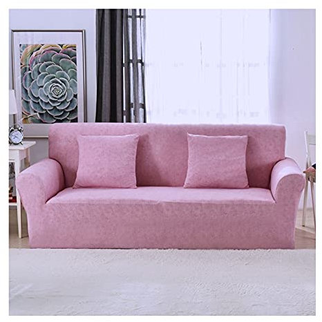 AMDXD Sofaüberwürfe 2 Sitzer, Einfarbig Elastische Stretch Sitzer Sofa Hussen Geeignet für 1/2/ 3/4 Sitzsofa und Ecksofa, in Polyester, Anti-Rutsch, Elastischer, Rosa, Stil 3