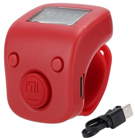 Fingerzähler Finger Counter Clicker Zähler Reihenzähler Digitale elektronische LED Fingerzähler für Inventur Sport Marketing Flugzeug muslimisches Gebet(Verheißungsvolles
