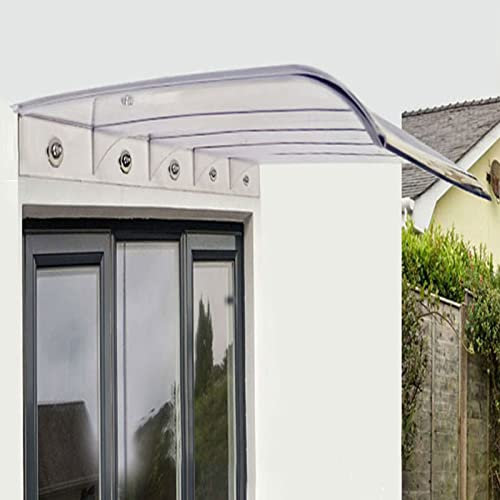Invisible Front Door Canopy,Patio Porch Awning Bay Window Canopy,Transparent Polycarbonate Cover,Silent Roofing Rain Shelter,for Water Heater Electric Box Eaves Courtyard (40x150cm/16x59)