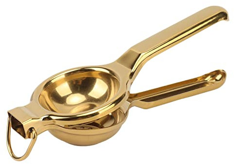 OKJHFD Spremiagrumi in Acciaio Inossidabile, spremiagrumi Manuale ergonomico con Manico Ultra Lungo con Anello di Sollevamento per spremere Arance, Limoni e Lime(d'oro)
