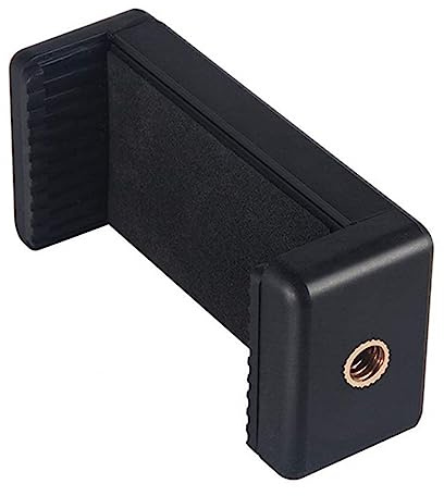 VILLFUL Smartphone Halterung mit Doppelbohrung Verstellbarer Handyclip für Stativadapter Geeignet für Smartphones Schwarz Stabiler Handyhalter für Vertikale und Horizontale Nutzung