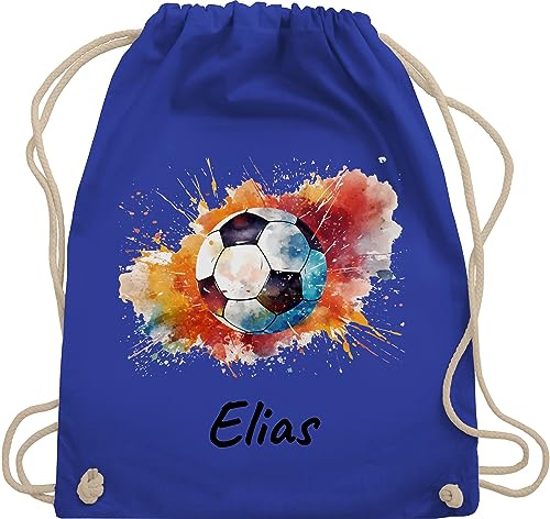 Turnbeutel Rucksack - Fußball Geschenk Fußballer I Geschenkidee Fußballfan I Fußballerin Geschenk - Unisize - Royalblau - kordelzugbeutel fussball kinder stoffbeutel kindergarten