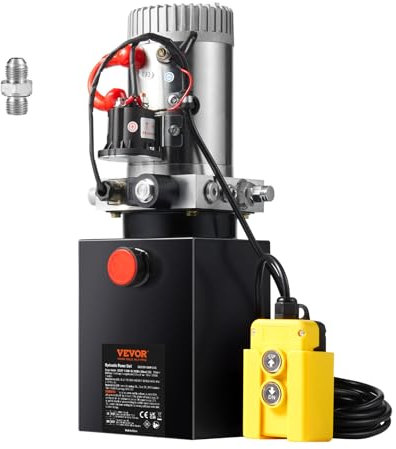 VEVOR Pompe Hydraulique DC 12 V 8 L Groupe Hydraulique Simple Effet Débit d'Huile 3,44 L/min Max. Pression de Décharge 22 MPa pour Camion à Benne Basculante Nacelle Élévatrice Remorque Levage Bennage