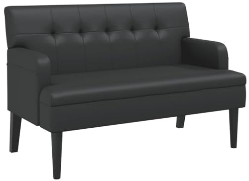 vidaXL Bank mit Rückenlehne Schwarz 112x65,5x75 cm Kunstleder