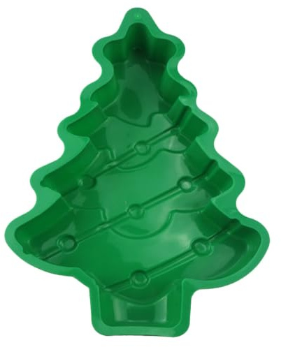 ABOOFAN Christmas Tree Cake Pan 3D Christmas Tree Silicone Baking Molds Non Stick Pie Mould Bakeware Tray for Holiday Parties Baking Mousse Muffin Chocolate Fondant Sweets
