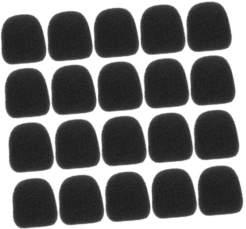 ibasenice 20pcs Microphone Windscreens Pop Filter Covers Small Compact Sponge Material Reduces Environmental Noise Interference Lightweight for Amplifiers and Live Sound