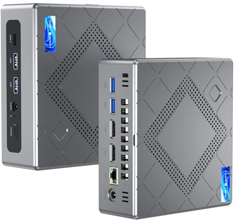 NiPoGi CK10 Mini PC Ιntel Core i5-12450H(8C/12T, jusqu'à 4,4 GHz), 32 Go DDR4 Dual Channel 1 to M.2 SSD Mini Ordinateur de Bureau, 2X HDMI + VGA 4K UHD Triple écran, 4X USB 3.0, WiFi 6, BT 5.2