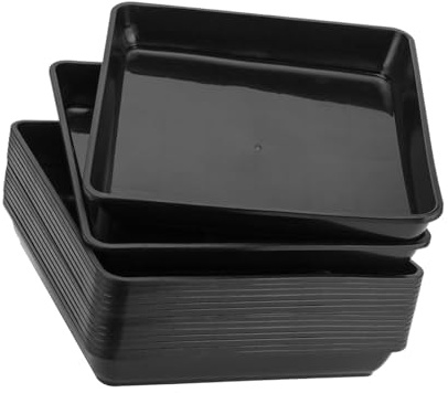 Sharplace 10x Plateaux à Plantes soucoupes à Plantes carrées, légers, faciles à Nettoyer, soucoupes pour Pots de Plantes, Plateaux pour Pots de Fleurs pour, Noir