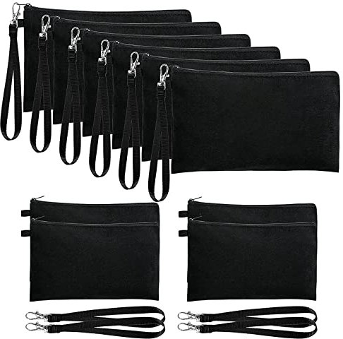 YIZITU 10 Stück Sublimations Taschen Mit Reißverschluss Lanyard Wärmeübertragungs Leinwandtaschen Für Kosmetiktaschen Stiftebeutel Hochzeitsgeschenk Sublimations Tragetaschen Mit