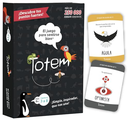 Totem El Juego de Sentirse Bien – Juego de Cartas de Terapia y Team Building para Niños, Adultos y Familias, Ideal para Consejería, Mindfulness y Autoestima (Edición Original en español)