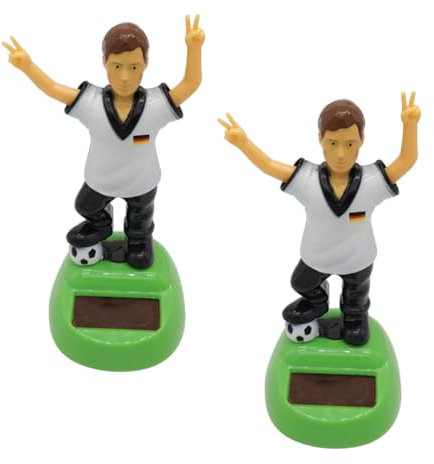 PRETYZOOM 2Stücke Solarbetriebene Wackelfigur Fußballspieler Kreative Schwingfigur für Auto Innendekoration für Junge Mädchen und Freunde Spaßige Tischdeko für Zuhause und Büro