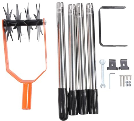 Outils de Jardin de Cultivateurs Rotatifs, Barre de Main de Jardinage Réglable avec Poteau en Acier Inoxydable, 2 en Outils de Jardin de Jardin à la Main et des Outils de Jardin