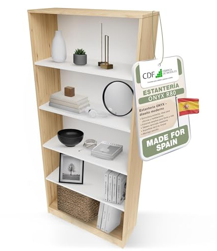 CDF Bibliothèque Ouverte Meuble à Case de Rangement avec Compartiments Colonne pour Bureau Salle à Manger Home Office Salon Livres Dossiers Décoration Chambre Modern Vertical - Chêne Artisan 80 cm