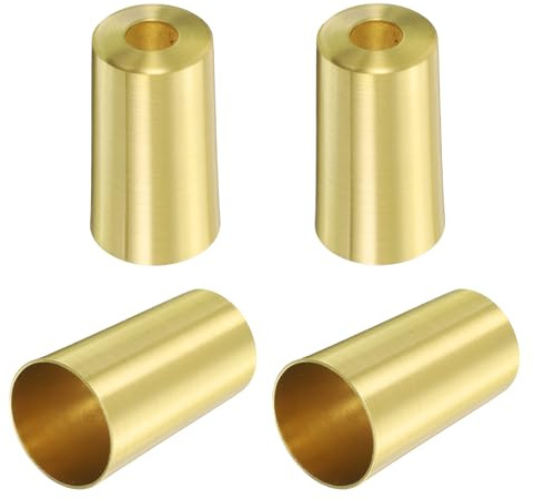 QUARKZMAN 4 Embouts métallique pour Pied de Meuble 1x2 Forme Conique dorée | surélévation, protège-pieds pour chaise, table, canapé
