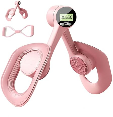 Thigh Master - Appareil d'entraînement du plancher pelvien Kegel avec bande de résistance - Appareil d'exercice musculaire des jambes - Équipement d'entraînement pour un usage domestique (rose)